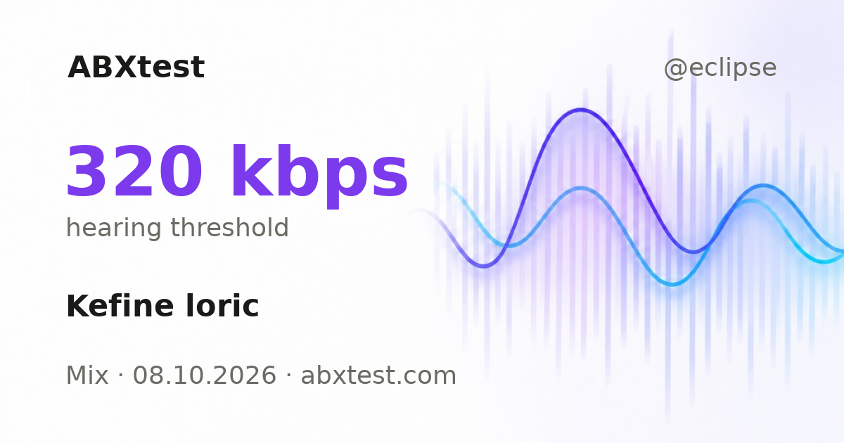 ABXtest: 320  kbps · Kefine loric