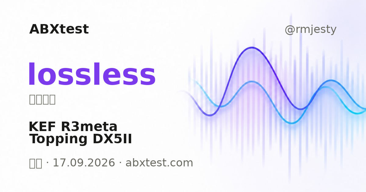 ABXtest: lossless · KEF R3meta